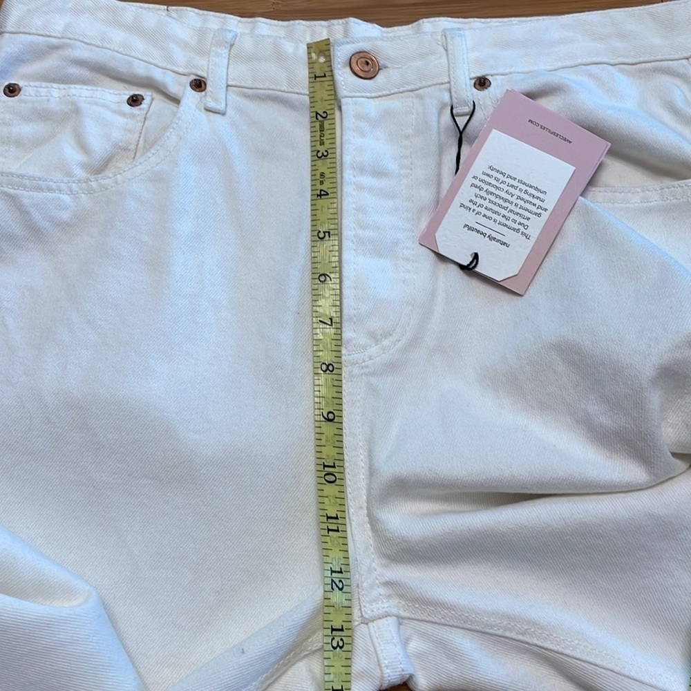 Avec Les Filles Women’s High Rise Jeans Size 30 White Button Fly Straight Leg - Picture 10 of 12